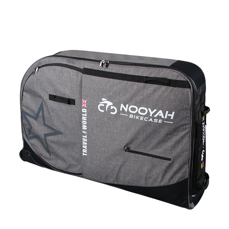 NOOYAH Bike Travel Bag Case Plane Boat Shipping Transport, Fits Cross Country All Mountain Bike, MTB, TT, V382-GREYBK012