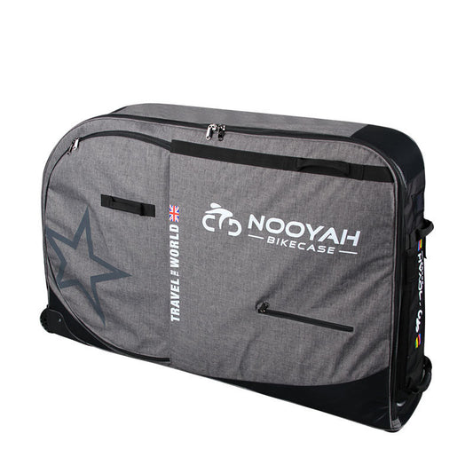 NOOYAH Bike Travel Bag Case Plane Boat Shipping Transport, Fits Cross Country All Mountain Bike, MTB, TT, V382-GREYBK012