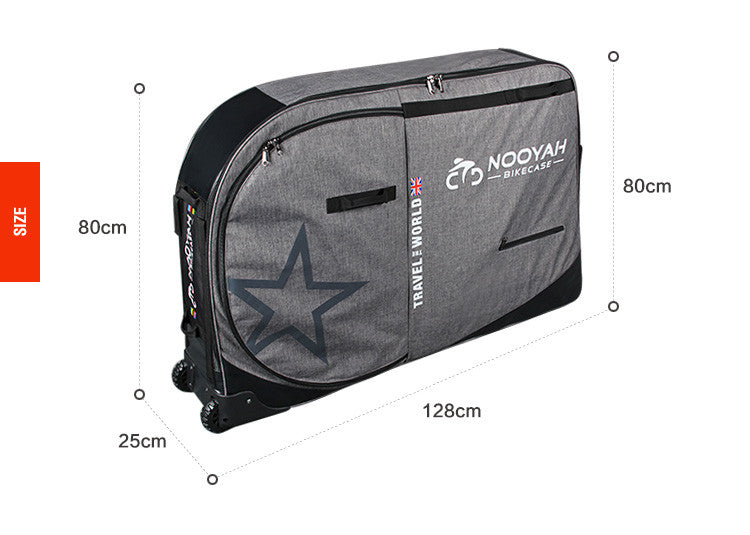NOOYAH Bike Travel Bag Case Plane Boat Shipping Transport, Fits Cross Country All Mountain Bike, MTB, TT, V382-GREYBK012