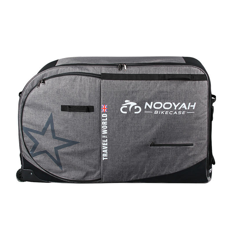 NOOYAH Bike Travel Bag Case Plane Boat Shipping Transport, Fits Cross Country All Mountain Bike, MTB, TT, V382-GREYBK012