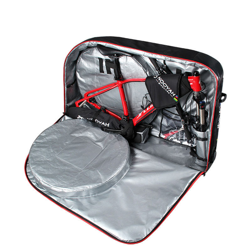 NOOYAH Bike Travel Bag Case Plane Boat Shipping Transport, Fits Cross Country All Mountain Bike, MTB, TT, V382-GREYBK012