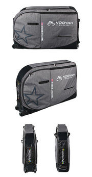 NOOYAH Bike Travel Bag Case Plane Boat Shipping Transport, Fits Cross Country All Mountain Bike, MTB, TT, V382-GREYBK012