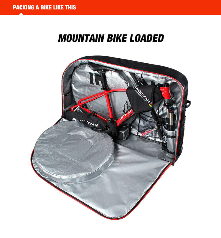 NOOYAH Bike Travel Bag Case Plane Boat Shipping Transport, Fits Cross Country All Mountain Bike, MTB, TT, V382-GREYBK012