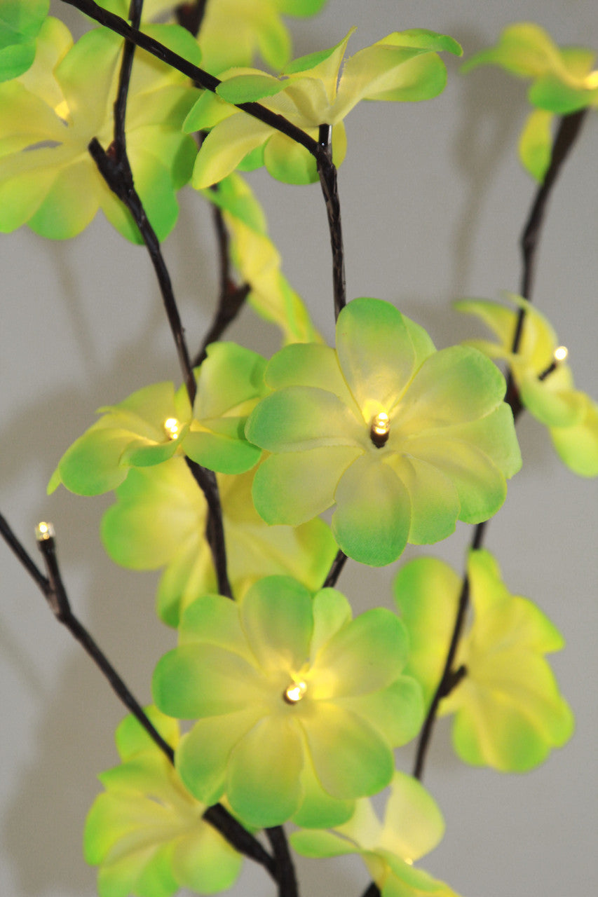 1 Set of 50cm H 20 LED Green Frangipani Tree Branch Stem Fairy Light Wedding Event Party Function Table Vase V382-GRFRANGISTEMBATT