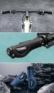 Deluxe Hand Grips Shock Absorbing Rockbros MTB Mountain Bike Tourer Double Lock BLUE Handlebar Grips V382-GRIPDELUXEBLUE