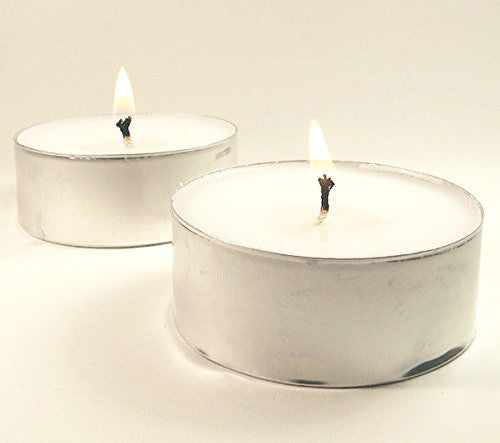 Large Tealight Candles 6cm Wide in silver foil cup 10 in a pack - Party Event Wedding BBQ Dinner Romantic V382-GTL10
