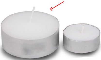 Bulk Buy Large Tealight Candles 6cm Wide in silver foil cup 100 in a pack - Party Event Wedding BBQ Dinner V382-GTL100