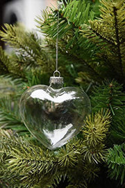 10 Pack Iridescent Glass Heart Ornaments Fillable Baubles for Christmas Party Wedding DIY Craft Decorations V382-HEARTBAUBLEX10