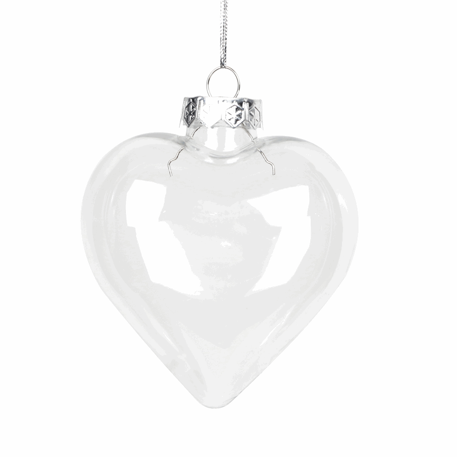 20 Pack Iridescent Glass Heart Ornaments Fillable Baubles for Christmas Party Wedding DIY Craft Decorations V382-HEARTBAUBLEX20