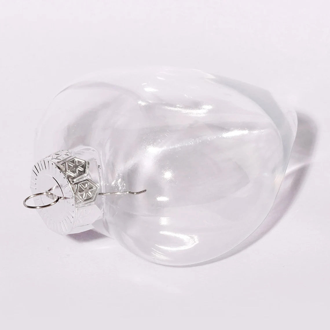 5 Pack Iridescent Glass Heart Ornaments Fillable Baubles for Christmas Party Wedding DIY Craft Decorations V382-HEARTBAUBLEX5