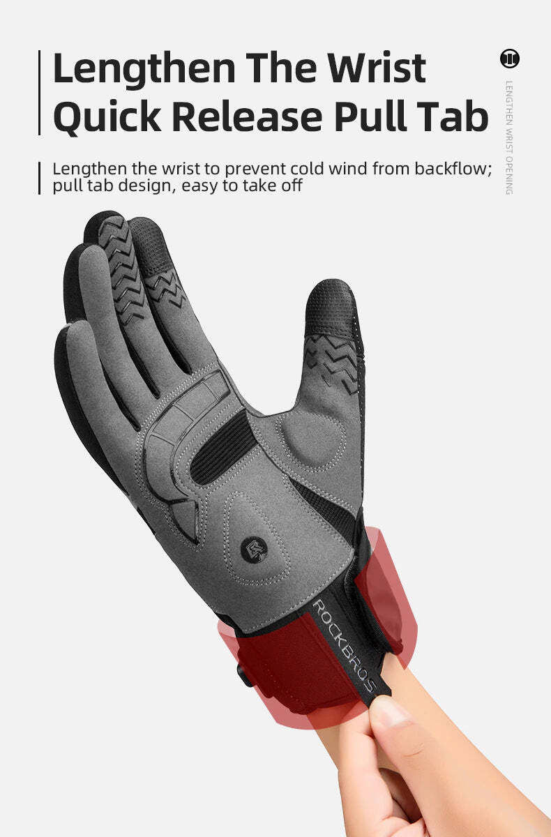 MTB Heated Gloves Large for Mountain Road Bike Breathable Winter Autumn Cycling Camping Running Outdoor Sport V382-HEATEDGLOVESRBL