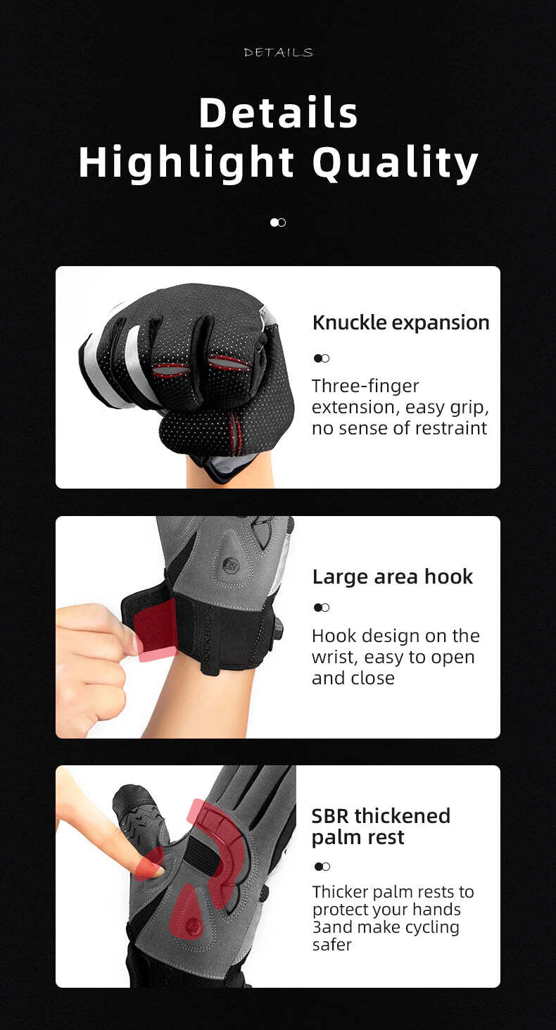 MTB Heated Gloves Large for Mountain Road Bike Breathable Winter Autumn Cycling Camping Running Outdoor Sport V382-HEATEDGLOVESRBL