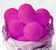 20 Ball HOT Pink 3m String Light Battery Box 5cm Cotton Ball Christmas Birthday Bbay Girl Special Occasion V382-HOTPINKBALLBATT20