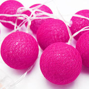 20 Ball HOT Pink 3m String Light Battery Box 5cm Cotton Ball Christmas Birthday Bbay Girl Special Occasion V382-HOTPINKBALLBATT20