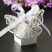 Ivory Cream Butterfly Wedding Engagement Party Bomboniere Favour Lolly Gift Almond Card Box - 10 Pack V382-IVORYBTTRFYBOX10