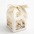 100 Piece Pack - Ivory Dove Bird Heart Wedding Engagement Bomboniere Favor Lolly Gift Card Box V382-IVORYDOVEBOX100