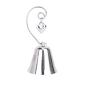 10 Pack of Silver Wedding Kissing Bell Name Card Stand Holder with Heart in Ring Bomboniere Favour Gift V382-KISSINGBELL