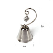10 Pack of Silver Wedding Kissing Bell Name Card Stand Holder with Heart in Ring Bomboniere Favour Gift V382-KISSINGBELL