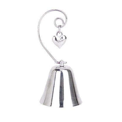 100 Bulk Buy Pack of Silver Wedding Kissing Bell Name Card Stand Holder with Heart in Ring Bomboniere Favour V382-KISSINGBELLX100
