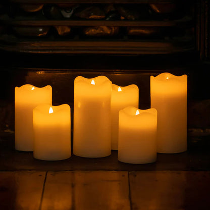 15 Pcs LED Block Pillar Candle White Flameless Safe Indoor Battery Power Party Home Decor Wedding Xmas Table V382-LEDPILLARX15