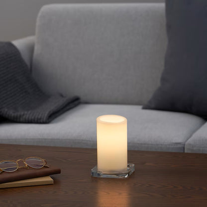 2 Pcs LED Block Pillar Candle White Flameless Safe Indoor Battery Power Party Home Decor Wedding Xmas Table V382-LEDPILLARX2
