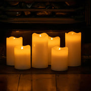 5 Pcs LED Block Pillar Candle White Flameless Safe Indoor Battery Power Party Home Decor Wedding Xmas Table V382-LEDPILLARX5