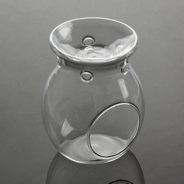 Perfume Scented Essential Oil Tealight Candle Burner Glass Lamp for Aromatherapy Spa Room Relax 14cm High V382-OILLAMPBURNER
