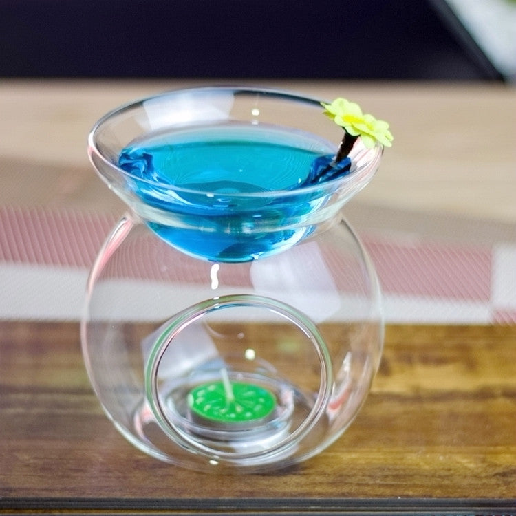 Perfume Scented Essential Oil Tealight Candle Burner Glass Lamp for Aromatherapy Spa Room Relax 14cm High V382-OILLAMPBURNER