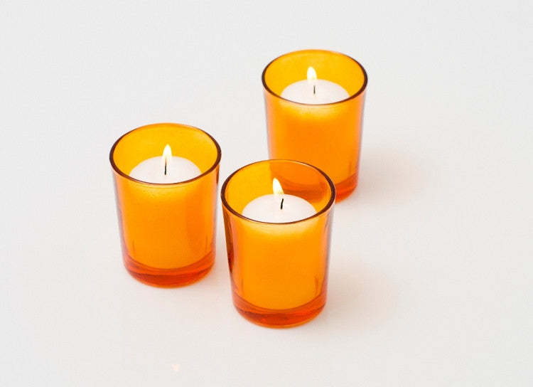 10 Pack Orange Glass Votive Tealight Candle Holders House Party Centerpiece Xmas Wedding Decor Glass V382-ORCHX10