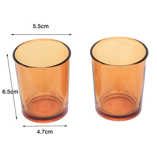 20 Pack Orange Glass Votive Tealight Candle Holders House Party Centerpiece Xmas Wedding Decor Glass V382-ORCHX20