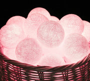 20 Ball Pastel Pink 3m String Light Battery Box 5cm Cotton Ball Christmas Birthday Bbay Girl Special Occasion V382-PALEPINKBALLBATT20
