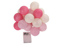 1 Set of 20 LED Pink 5cm Cotton Ball Battery Powered String Lights Christmas Gift Home Wedding Party Girl V382-PINKBALLBATT20