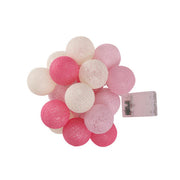 1 Set of 20 LED Pink 5cm Cotton Ball Battery Powered String Lights Christmas Gift Home Wedding Party Girl V382-PINKBALLBATT20