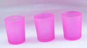 10 Pack Pink Frosted Glass Votive Tealight Candle Holders House Party Centerpiece Xmas Wedding Decor Glass V382-PINKFHX10