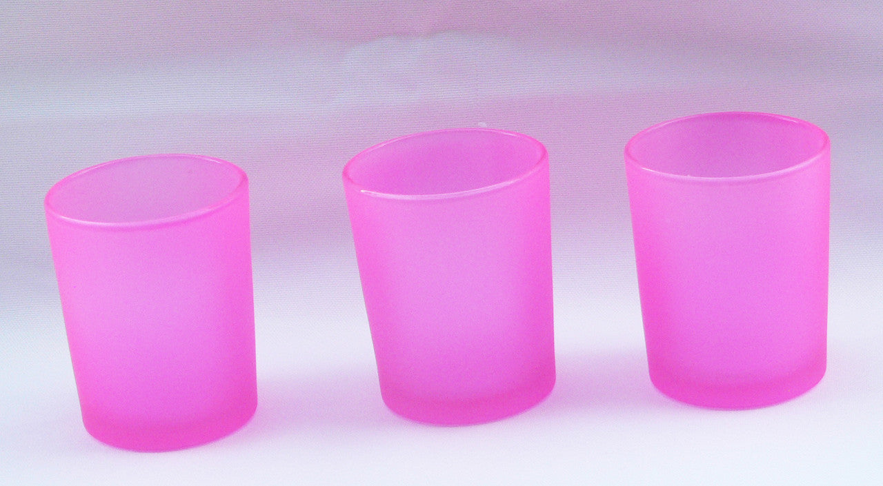 40 Pack Pink Frosted Glass Votive Tealight Candle Holders House Party Centerpiece Xmas Wedding Decor Glass V382-PINKFHX40