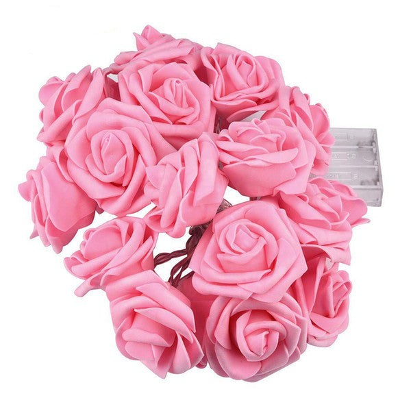 50 Pink Rose 3D Fairy Lights 5M LONG String, Battery (AA) Indoor & Outdoor Decorations Wedding Valentines V382-PINKROSEBATT50