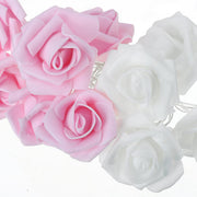20 Pink n White Rose 3D Fairy Lights 3M String, Battery (AA) Indoor & Outdoor Decorations Wedding Valentines V382-PINKWHITEROSEBATT20