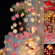 20 Pink n White Rose 3D Fairy Lights 3M String, Battery (AA) Indoor & Outdoor Decorations Wedding Valentines V382-PINKWHITEROSEBATT20