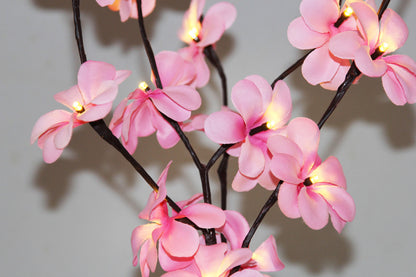 1 Set of 50cm H 20 LED Pink Frangipani Tree Branch Stem Fairy Light Wedding Event Party Function Table Vase V382-PKFRANGISTEMBATT
