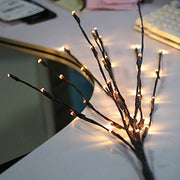 LED Light Bunch Stem - Warm White BATTERY fairy lights - 50cm high 20 bulbs/petals V382-PLAINSTEMBUNCHBATT
