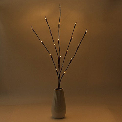 LED Light Bunch Stem - Warm White BATTERY fairy lights - 50cm high 20 bulbs/petals V382-PLAINSTEMBUNCHBATT