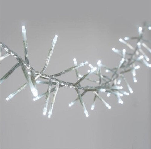 1 Set of 20 LED Plain Artic White Bulb Battery Powered String Lights Christmas Gift Home Wedding Party V382-PLAINWHBATTLEAD