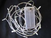 1 Set of 20 LED Plain Artic White Bulb Battery Powered String Lights Christmas Gift Home Wedding Party V382-PLAINWHBATTLEAD