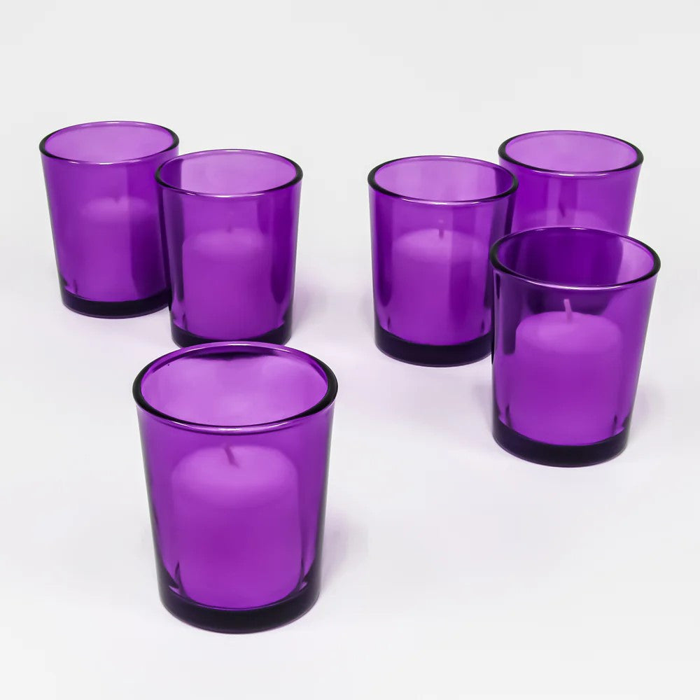 10 Pack Purple Glass Votive Tealight Candle Holders House Party Centerpiece Xmas Wedding Decor Glass V382-PURPCHX10