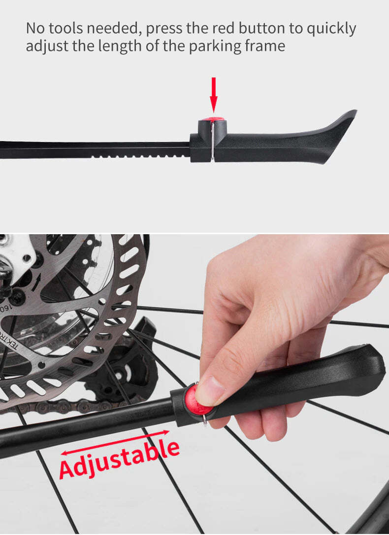 Adjustable Bike Stand One Size Fits All - ROCKBROS Mountain Bike Standard Kick Stand Parking Adjustable 40cm V382-RBKICKSTAND
