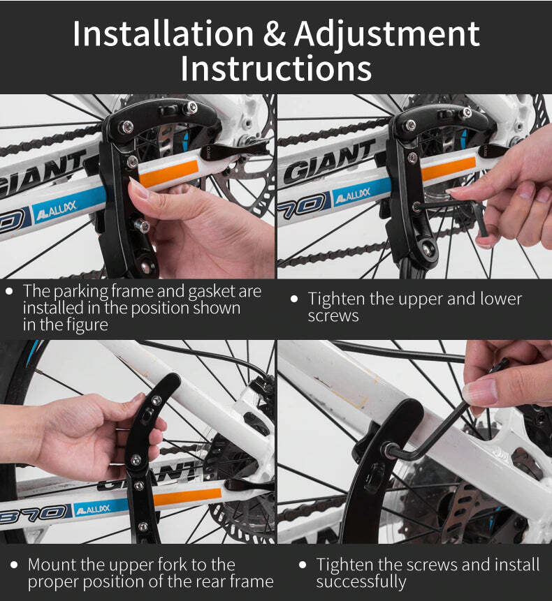 Adjustable Bike Stand One Size Fits All - ROCKBROS Mountain Bike Standard Kick Stand Parking Adjustable 40cm V382-RBKICKSTAND
