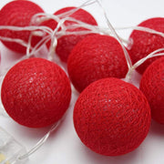 1 Set of 20 LED Red 5cm Cotton Ball Battery Powered String Lights Christmas Gift Home Wedding Party Bedroom V382-REDBALLBATT20