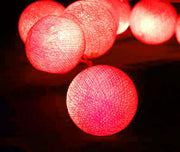 1 Set of 20 LED Red 5cm Cotton Ball Battery Powered String Lights Christmas Gift Home Wedding Party Bedroom V382-REDBALLBATT20