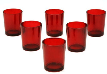 20 Pack Red Glass Votive Tealight Candle Holders House Party Centerpiece Xmas Wedding Decor Glass Candlestick V382-REDCHX20