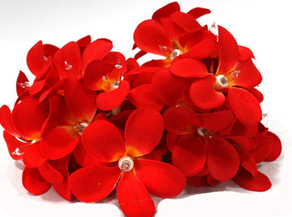 1 Set of 20 LED Deep Red Frangipani Flower Battery String Lights Christmas Gift Home Wedding Party Decoration V382-REDFRANGIBATT20